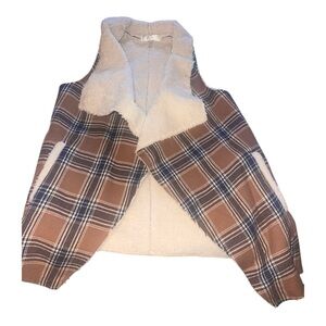 Plaid Sherpa Lined Vest